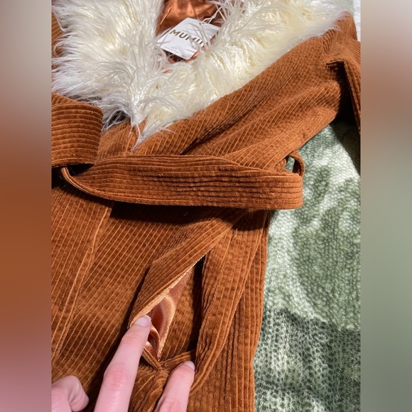 Show Me Your Mumu Penny Lane Coat Sienna Corduroy Jacket Faux Fur Trim NWT - Picture 14 of 15